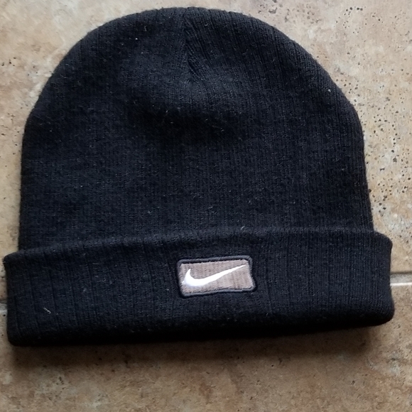 Nike Accessories - Nike Solid Black Soft Beanie w/ White Logo